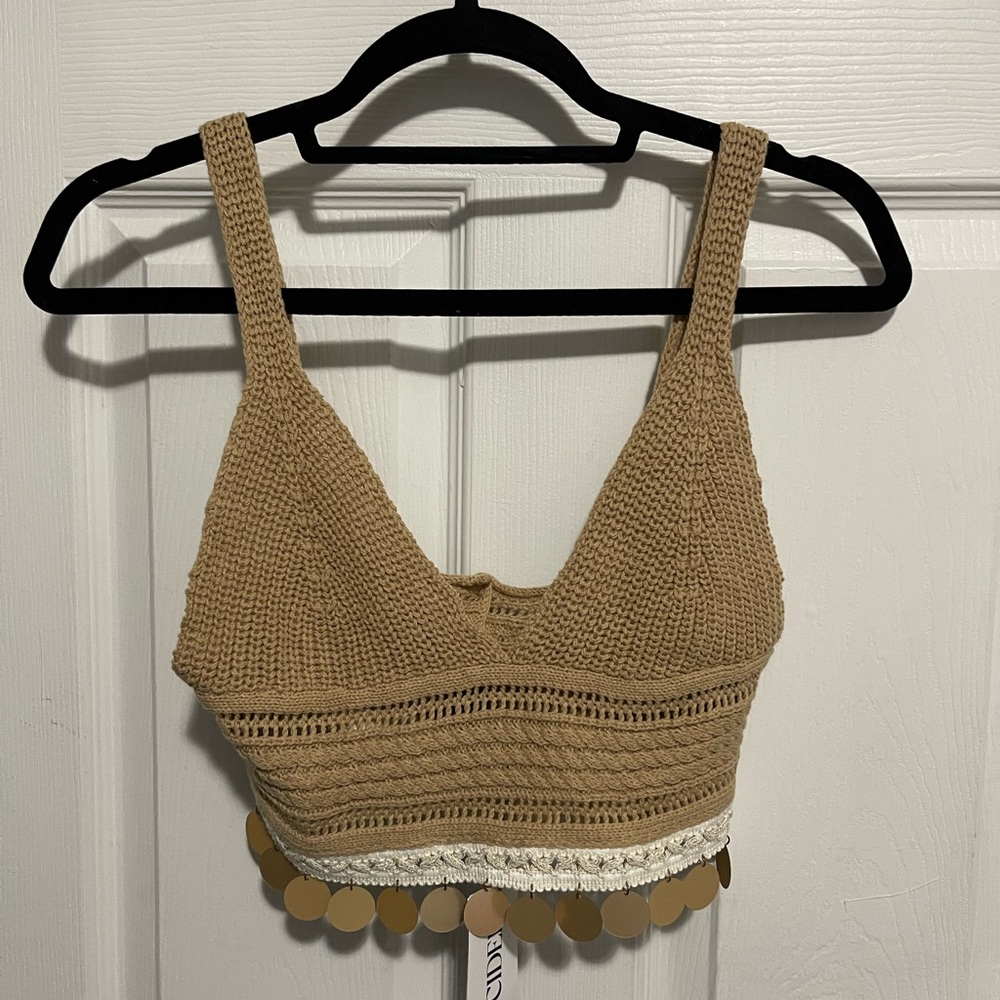 CIDER WOVEN CROP TOP
